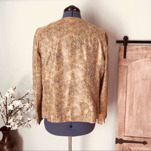 JM Collection Animal Print Zip Front Jacket Size 16 - Picture 3 of 6